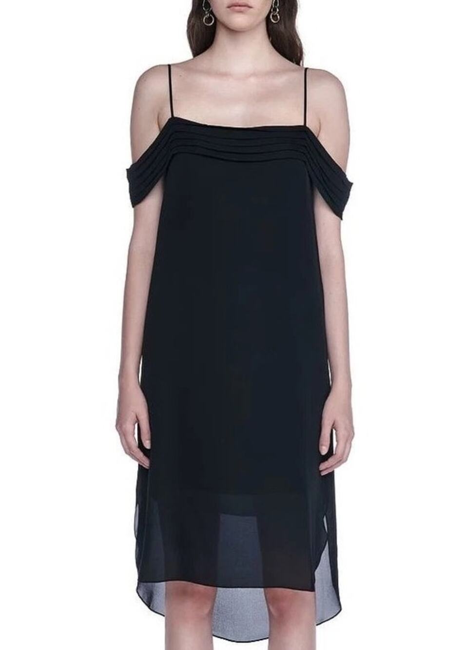 Alexander Wang Silk Off Shoulder Dress 4 Black Cocktail Evening Quiet Luxury